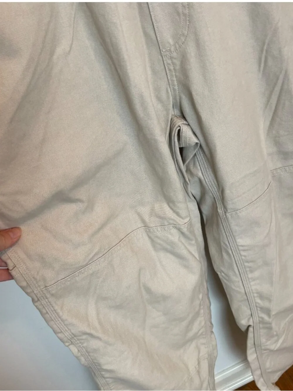 PATAGONIA All Seasons Khaki Hemp Straight Leg Overalls || XL - Picture 6 of 12